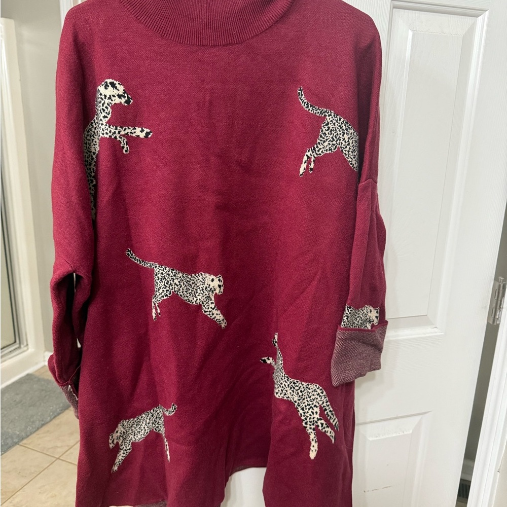 Entro Burgundy Knit Sweater-XL